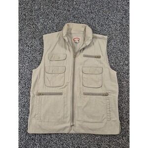 Vintage Banana Republic Men Vest Large Tan Safari‎ Hunting Fishing Photography